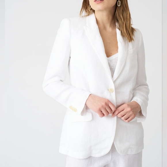 120% Lino Valentina Linen Jacket Small - Picture 1 of 8